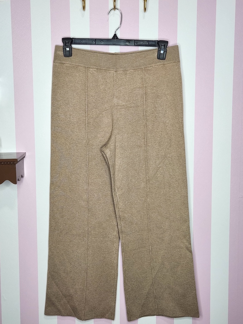 Investments Wide-Leg Knit Joggers in Camel